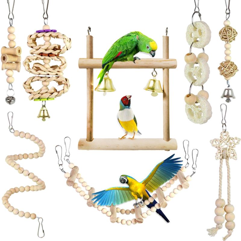 15/9/8/5 Pcs Bird Chewing Toy Funny Cotton Rope Parrot Toy Cockatiels Parakeet Training Toy