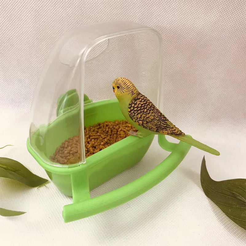 Bird Cage Feeder Parrot Birds Water Hanging Bowl Parakeet Feeder Box Pet Cage Plastic Food Container