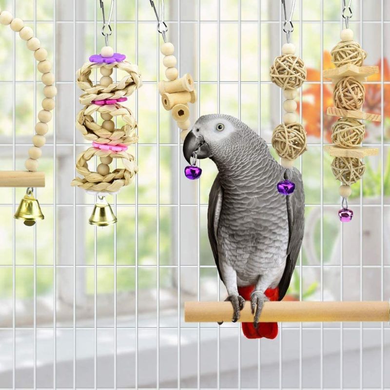 15/9/8/5 Pcs Bird Chewing Toy Funny Cotton Rope Parrot Toy Cockatiels Parakeet Training Toy