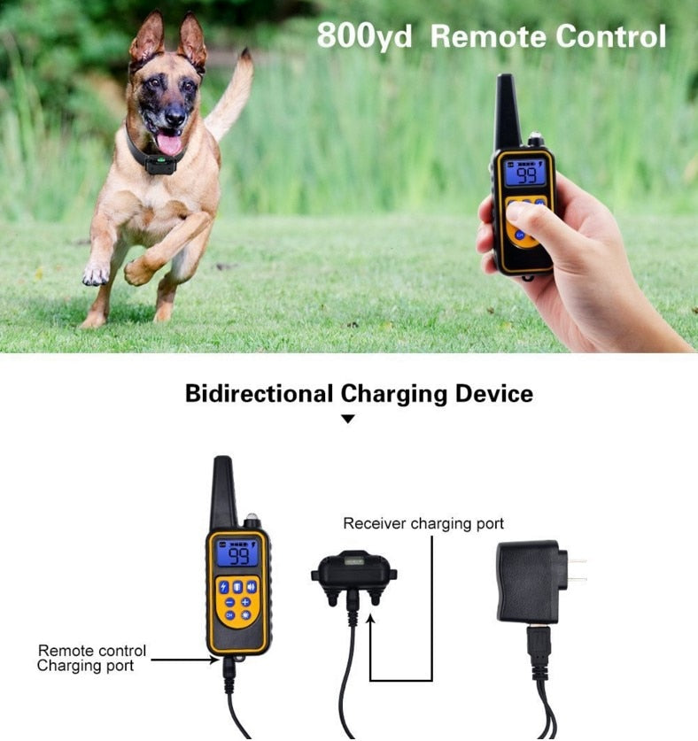800m Electric Dog Training Collar Waterproof Pet Remote Control