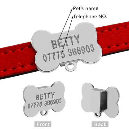 Personalized Dog Collars Custom Collar Bone ID Tags For Small Medium Dogs