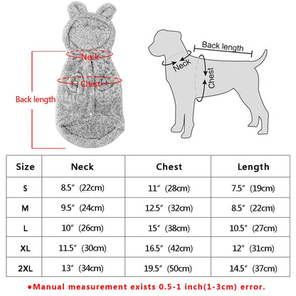 Warm Cat Clothes Winter Pet Puppy Kitten Coat Jacket For Small Medium Dogs Cats