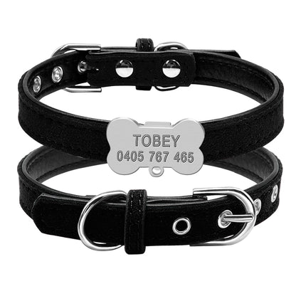 Personalized Dog Collars Custom Collar Bone ID Tags For Small Medium Dogs