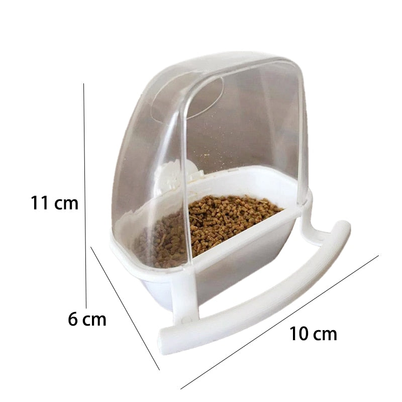 Bird Cage Feeder Parrot Birds Water Hanging Bowl Parakeet Feeder Box Pet Cage Plastic Food Container