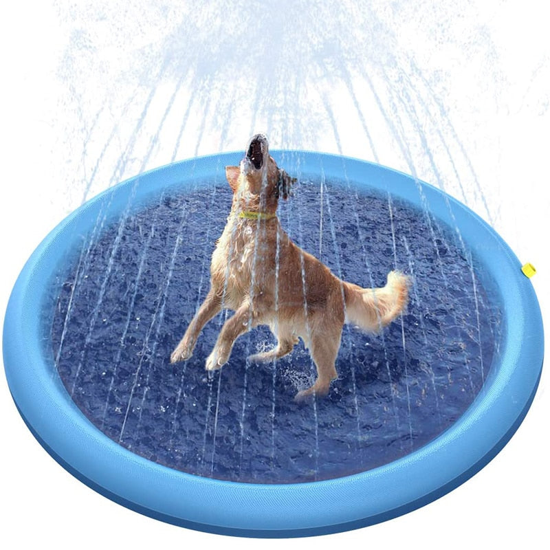 Pet Dog Sprinkler Cooling Mat Swimming Pool Inflatable Water Spray Pad Mat