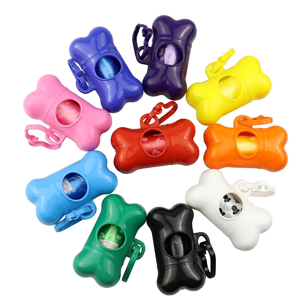 1 PC Bone Shaped Poop Bag Dispenser Pet Dog Waste Bag Holder Plastic Garbage Bag Dispenser Carrier