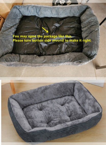 Bed for Dog Cat Pet Square Plush Kennel Medium Small Dog Sofa Bed Cushion Pet Calming Dog Bed
