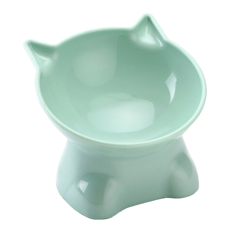 Pet Bowl Large Capacity Cats Bowls Oblique Mouth Cute Cartoon Cat Dog Food Feeder