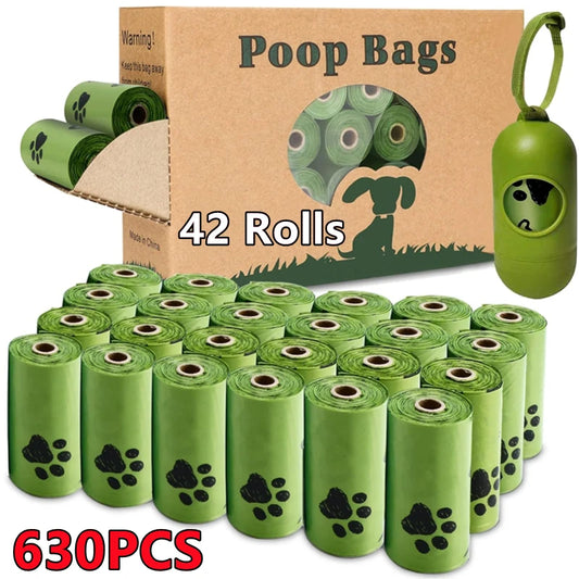 New Pet Biodegradable Trash Bag Dog Poop Bags Bulk Biobase Scented Poo Bag Degradable Cat Waste Bags Dog Poop Dispenser Gifts