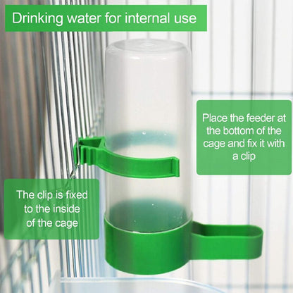 Bird Feeder Water Drinker Automatic Drinking Fountain Pet Parrot Cage Bottle Drinking Cup Bowls