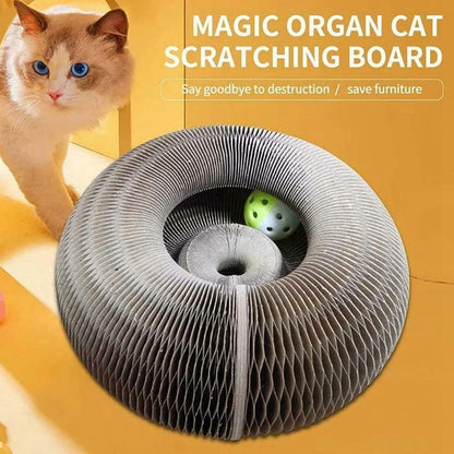 Magic Organ Cat Scratching Board Cat Toy with Bell Cat Grinding Claw Cat Climbing Frame