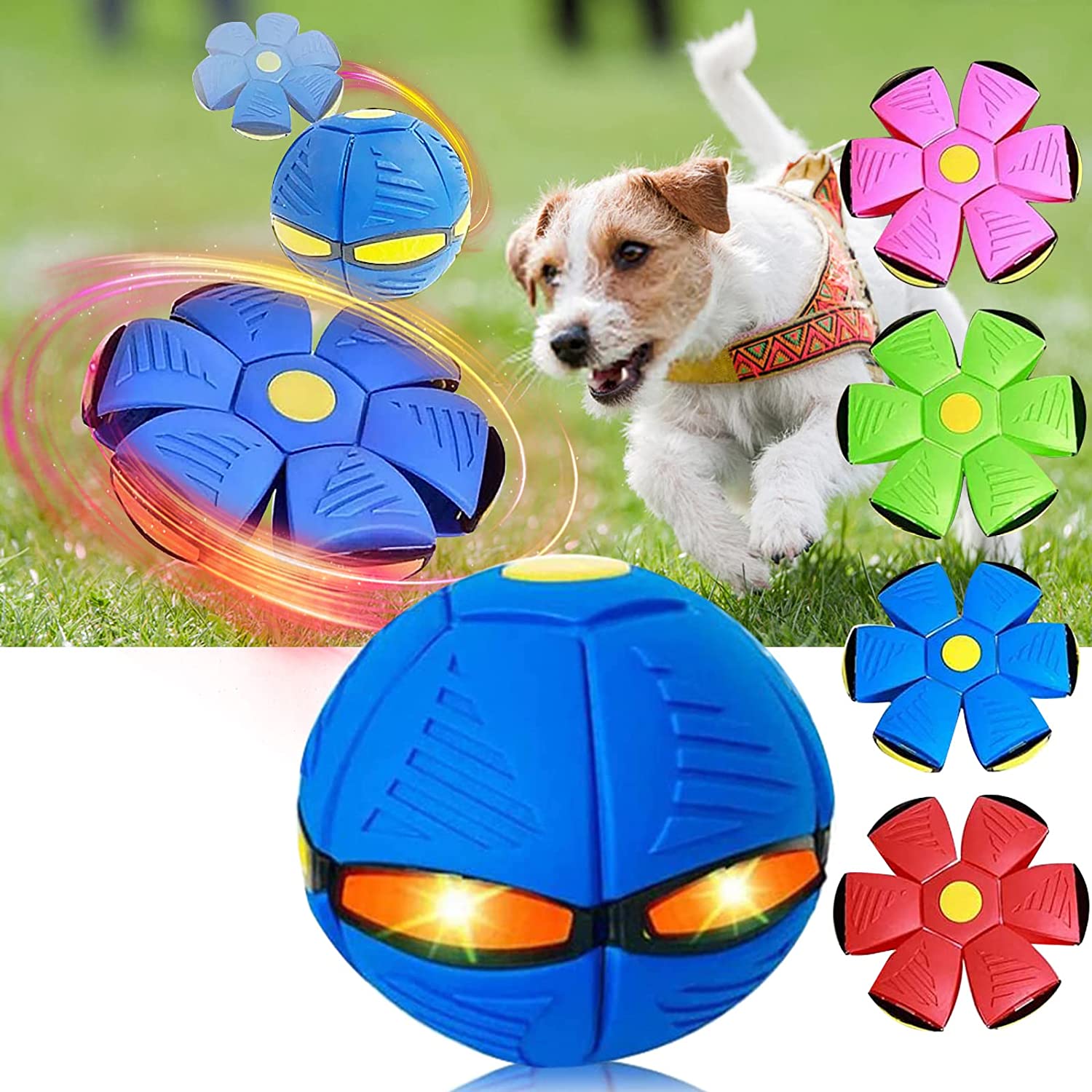 New Pet Dog Toy Magic Flying Saucer Ball Durable Soft Rubber Interactive
