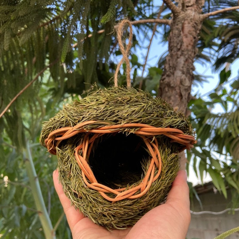 18 Style Birds Nest Bird Cage Natural Grass Bird House Outdoor Decorative Weaved Hanging Parrot Nest