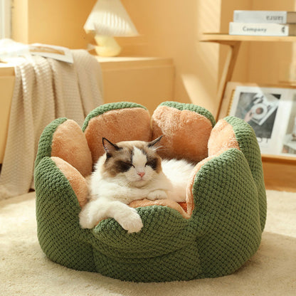 Cat Bed Petal-shaped Dog Beds Kennel Winter Warm