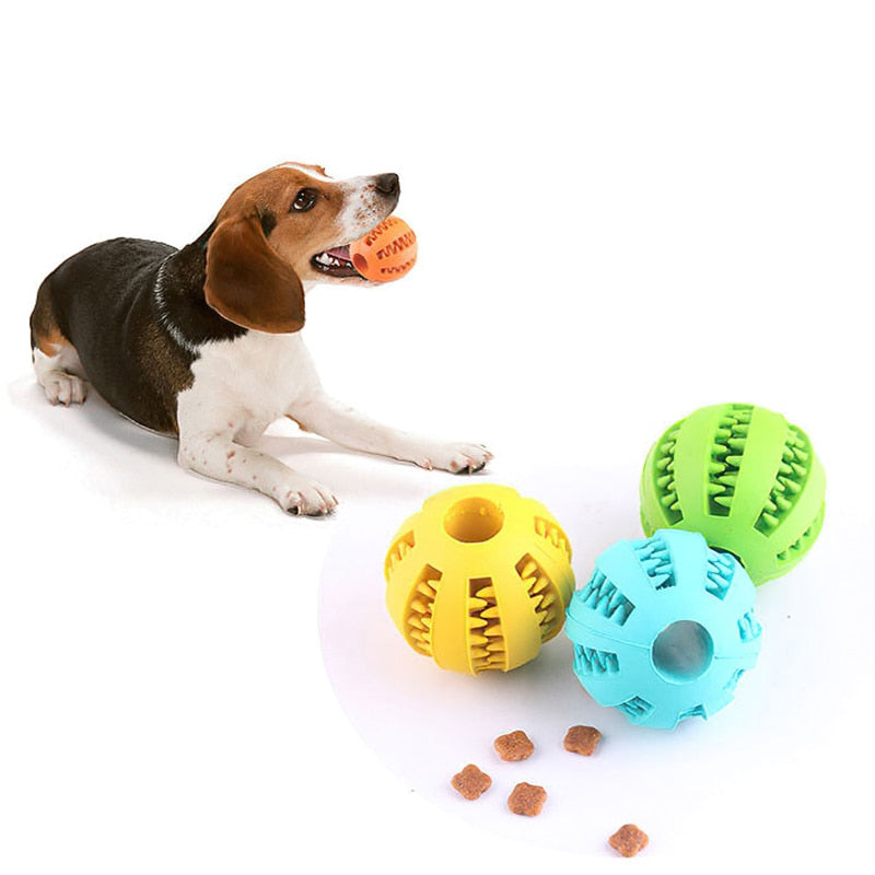 Dog Ball Toys for Small Dogs Interactive Elasticity Puppy Chew Toy Tooth Cleaning Rubber Food Ball Toy