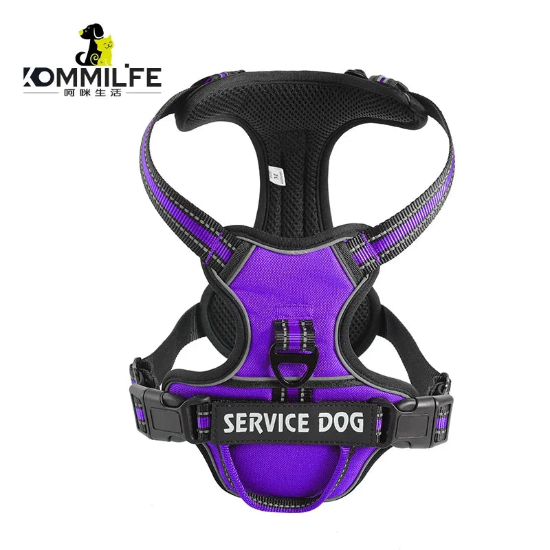 Nylon Adjustable Dog Harness Personalized Reflective Vest Breathable Pet Harness Leash For Small Medium Large Dogs