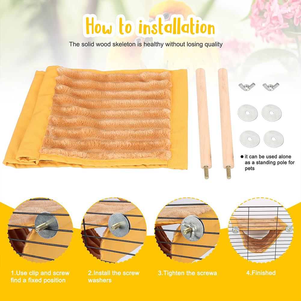 Pet Hanging Hammock Warm Nest Bed Removable Washable Parrot Bird Cage Perch For Parrot Hamster