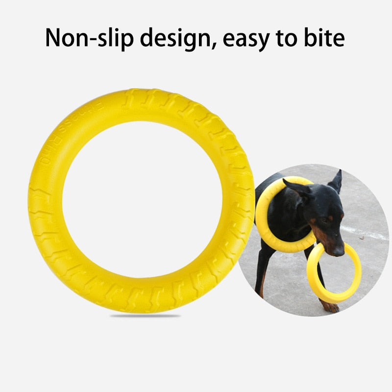 Flying Disk Training Ring Puller Anti-Bite Floating Interactive Dog Toys
