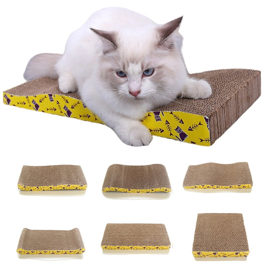 Cat Toys Pet Cat Scratching Board Corrugated Cardboard Pad Grinding Nails Cats Scratcher Toy