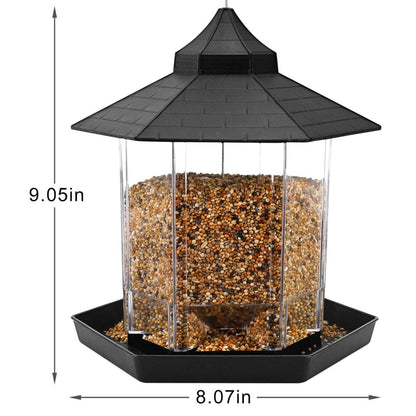 Waterproof Gazebo Hanging Wild Bird Feeder Outdoor With Hang Rope Feeding House