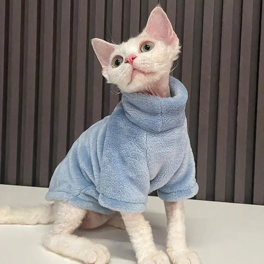 2024 New Hairless Cat Sweater Winter Fashion Thickening Warm Sphynx Clothes Home Comfortable Winter Dog Clothes for Small Dogs