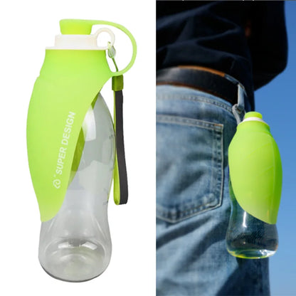 580ml Portable Pet Dog Water Bottle Soft Silicone Leaf Design Travel Dog Bowl For Puppy Cat Drinking Outdoor Pet Water Dispenser