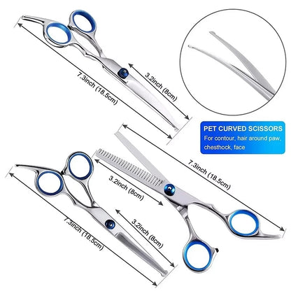 Safety Pet Grooming Scissors Round Head Professional Stainless Steel Dog Hair Scissors Pet Shears