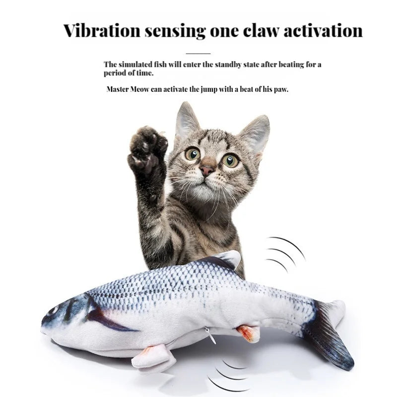 Electric Cat Toy Fish Pet Cat Toys Simulation Fish Swing Kitten Dance Fish Toy Funny Cats Chewing Playing Supplies USB Charging
