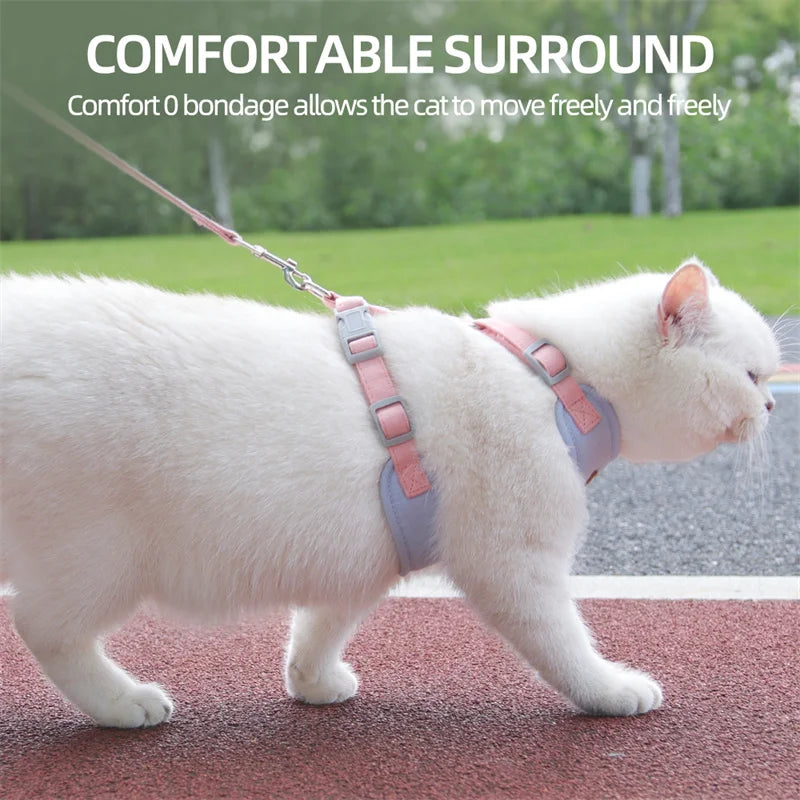 Cozy Soft Cat Harness and Leash for Walking Adjustable Pet Harnesses for Cats Gotas Katten Kleding Kitten mascotas Accessories