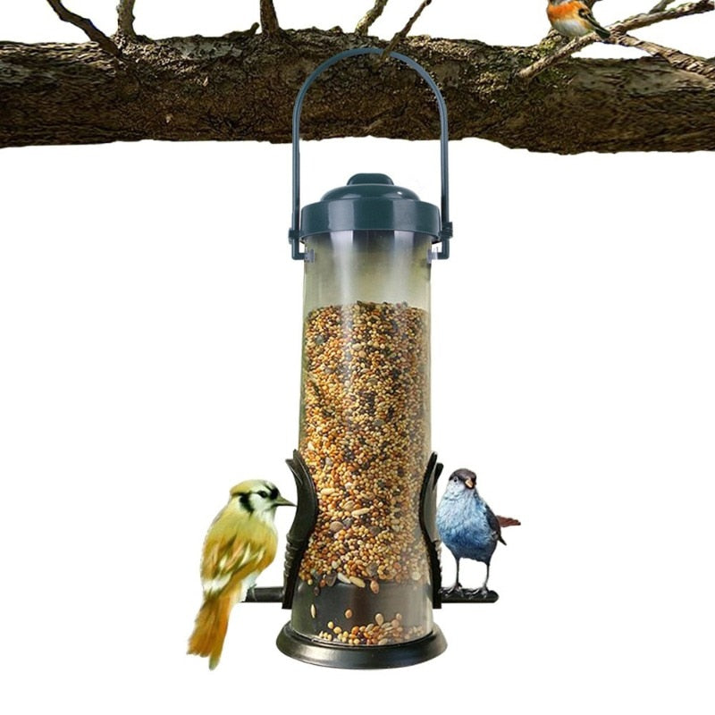 Outdoor Squirrel-Proof Hanging Bird Feeder Plastic Multiple Holes Bird Feeder