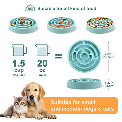 Slow Food Bowl For Pets, Neck And Choking Food For Pets, Suitable For Pet Cats And Dogs, Easy to Clean And Very Durable