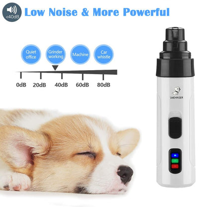 Painless USB Charging Dog Nail Grinders Rechargeable Pet Nail Clippers Quiet