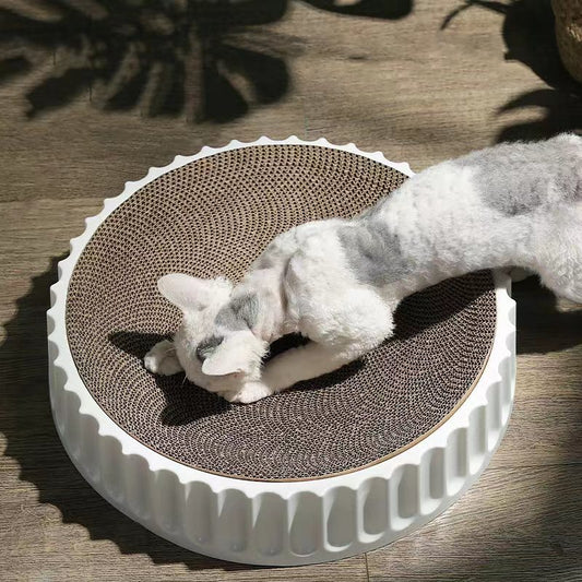 Round Cat Scratcher Pad Grinding Claws Cardboard Corrugated Paper Cats Scratching