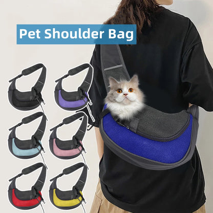 Pet Cat Dog Carrier Backpack Travel Tote Shoulder Bags Mesh Sling Carry Pack Pet Carrying Supplies Crossbody Shoulder Bag