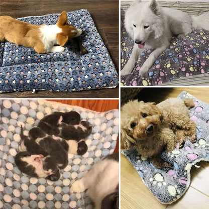 Flannel Pet Sleeping Mat Dog Bed Cat Litter Puppy Bed Dog Sofa Lovely Mattress Cushion for Small Large Dog Blanket Pet Supplies