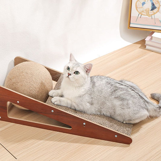 Wood Anti Cat Scratcher Board Interactive Detachable Claw Grinding Climbing Training Toy