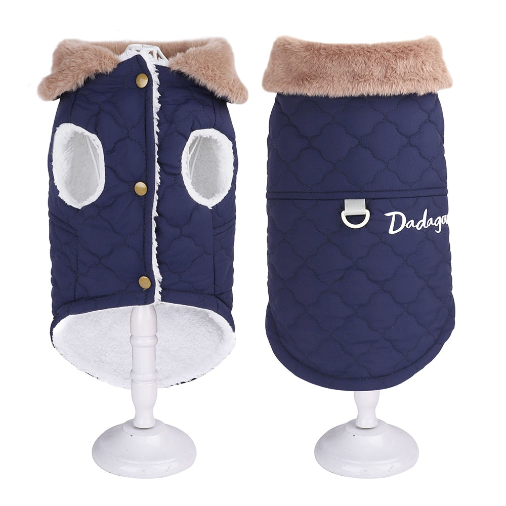 Waterproof Winter Pet Jacket Clothes Super Warm Small Dogs Clothing With Fur Collar Cotton Pet Vest