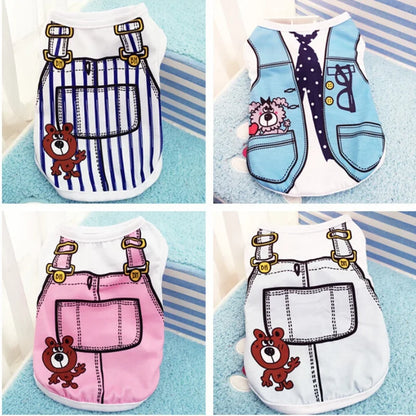 Puppy Dogs Soft Vests Pet Dog Clothes Cartoon Clothing Summer Shirt Casual T-Shirt for Small Pet Supplies