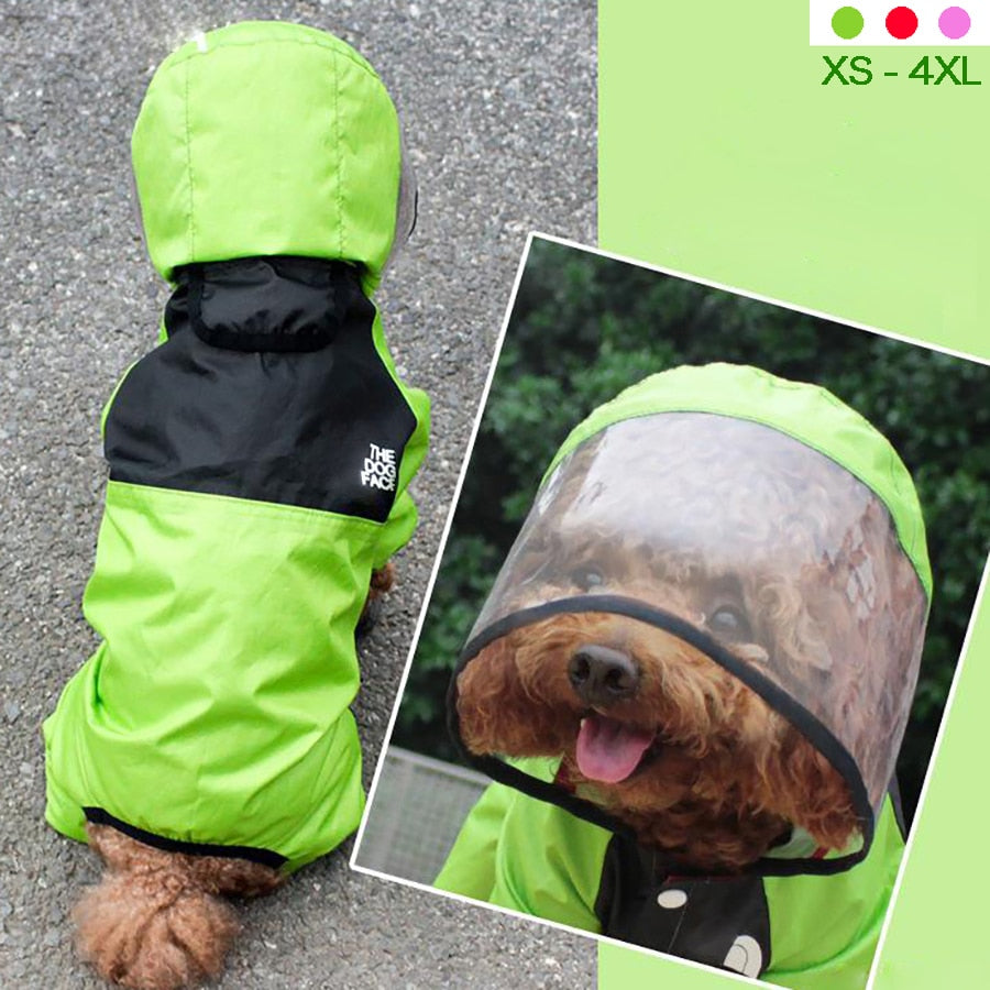 Pet Dog Raincoat Transparent Dogs Waterproof Coat Water Resistant Clothes