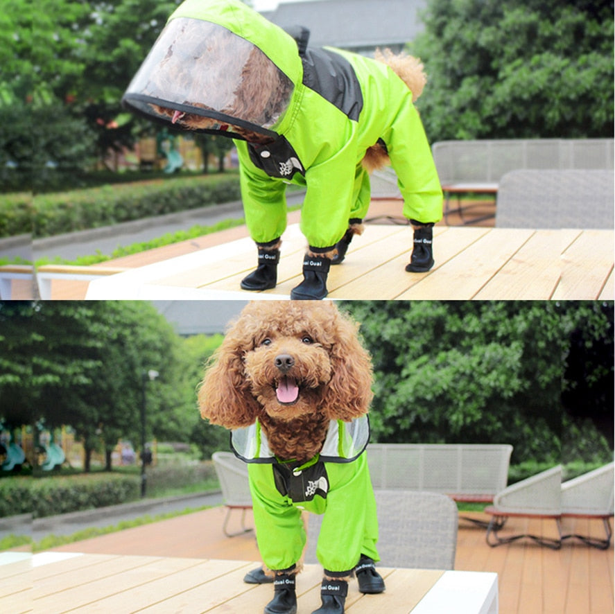 Pet Dog Raincoat Transparent Dogs Waterproof Coat Water Resistant Clothes
