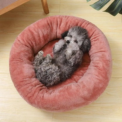 Pet Dog Bed Comfortable Donut Round Dog  Soft Washable Dog and Cat Cushion Bed  Doghouse