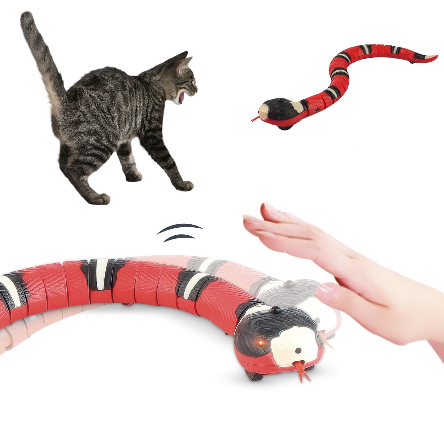 Smart Sensing Interactive Cat Toys Automatic Eletronic Snake USB Rechargeable