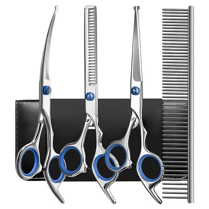 Safety Pet Grooming Scissors Round Head Professional Stainless Steel Dog Hair Scissors Pet Shears