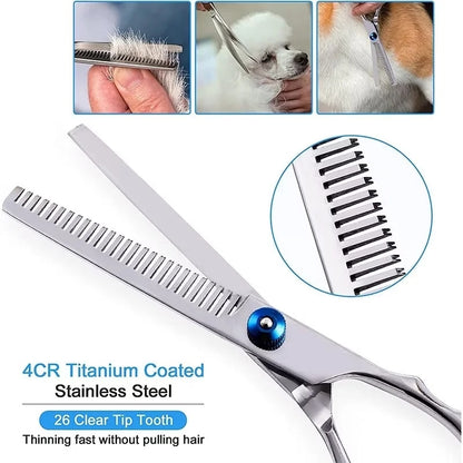 Safety Pet Grooming Scissors Round Head Professional Stainless Steel Dog Hair Scissors Pet Shears