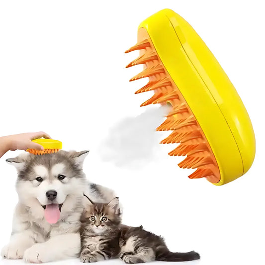 Steamy Dog Brush Electric Spray Cat Hair Brush 3 in1 Dog Steamer Brush for Massage Pet Grooming