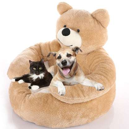 Super Soft Dog Bed Cute Winter Warm Bear Hug Cat Sleeping Mat