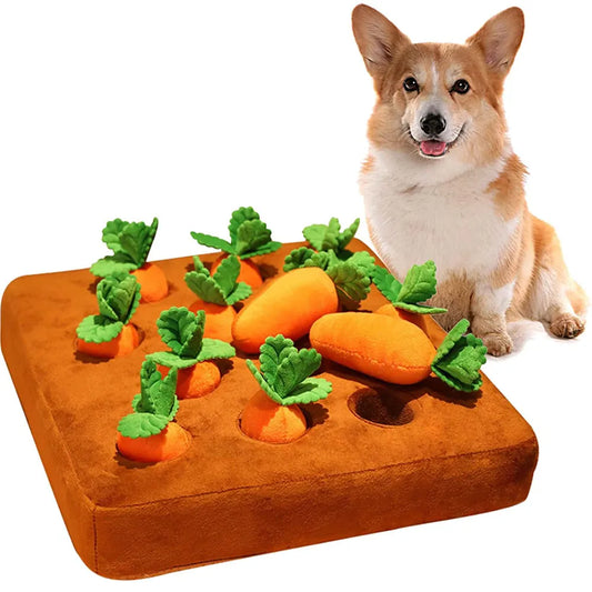 Dog Puzzle Toys Hide and Seek Carrot Farm Dog Toys Carrot Patch Dog Snuffle Toy for Puppy Large Dogs