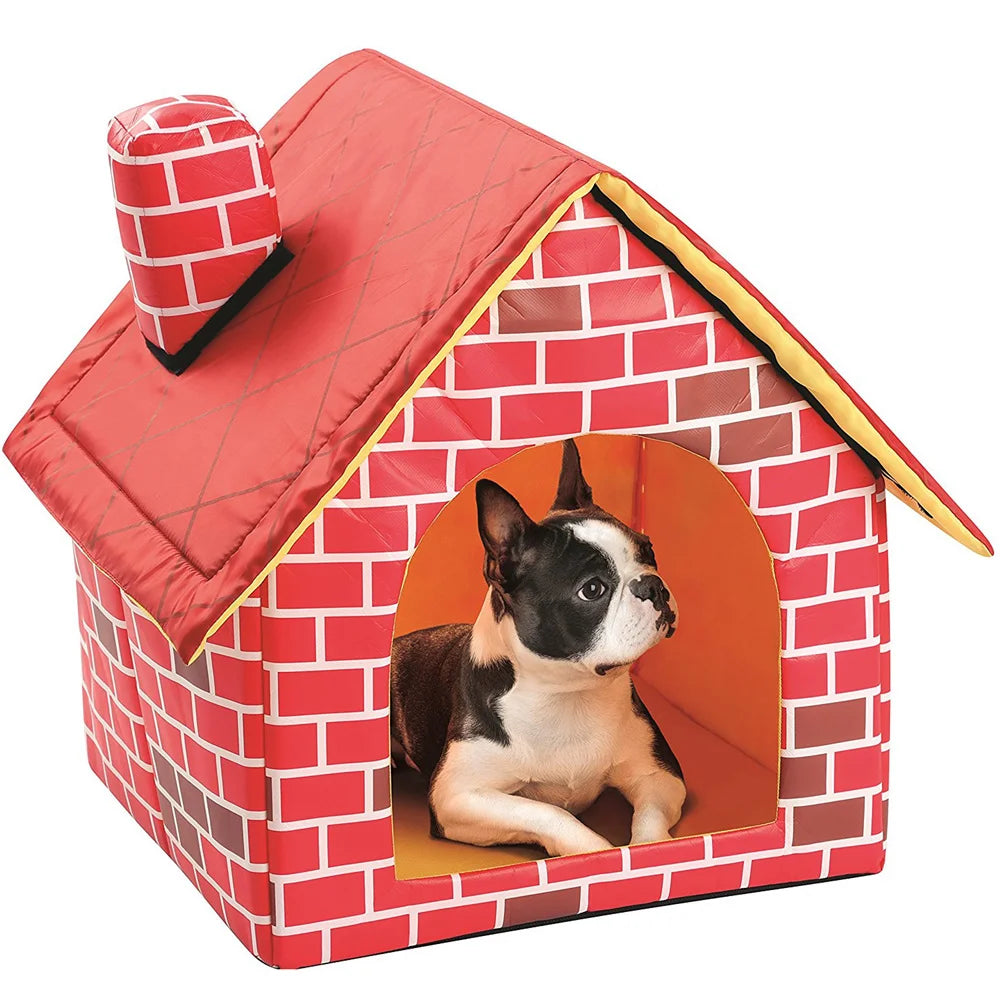 Chimney Dog House Durable Easy To Clean Foldable Semi-closed Pet Supplies Pet Tent Nest Portable Outdoor Pet Bed Dog House