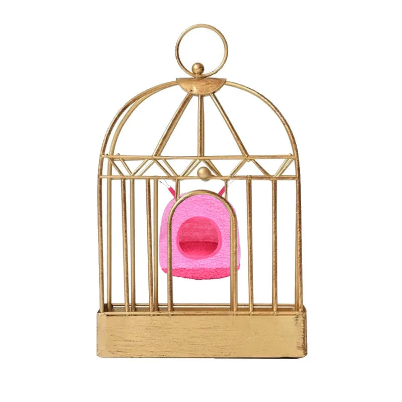 Winter Warm Bird Parrot Nest House Polar Fleece Parakeet Hammock Small Pet Hanging Swing Bed Cave Birds Cage Accessories Oiseaux