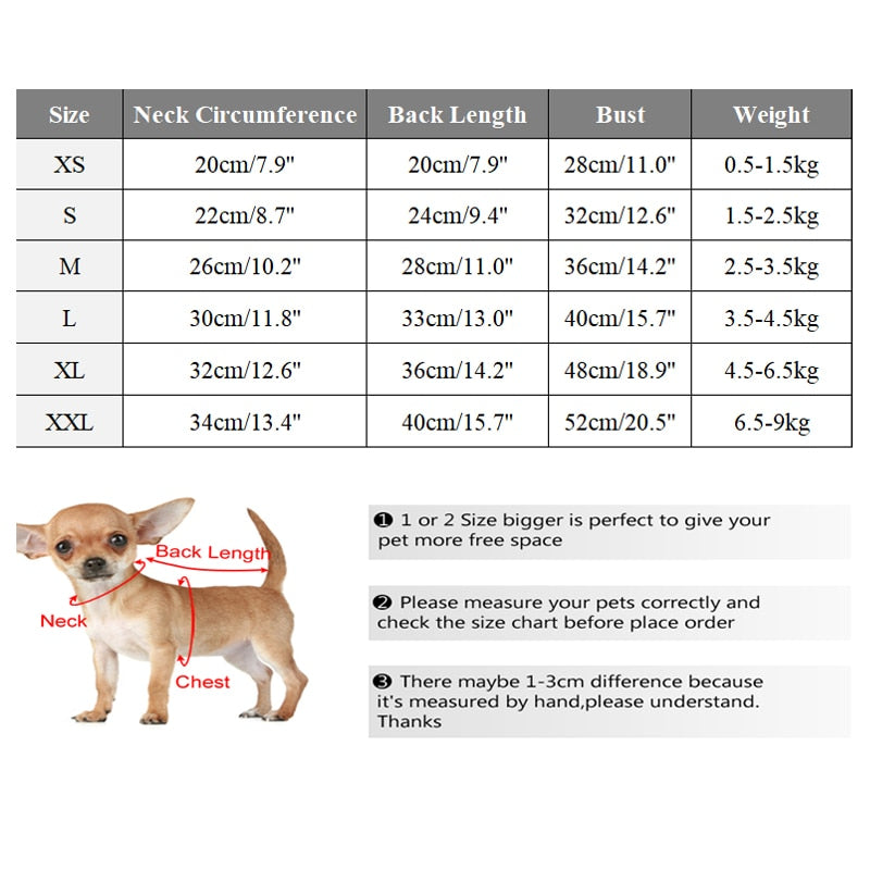 Winter Warm Dog Coat Jacket Windproof Dog Clothes for Small Dogs Padded Clothing Chihuahua Clothes